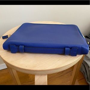 Serapian Blue Leather Pouch